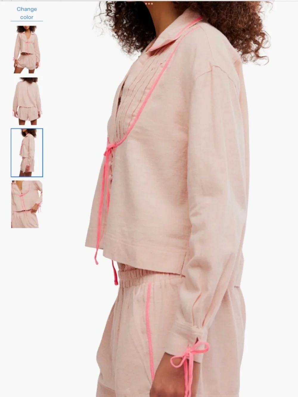 Free People Close to Home Cotton Flannel Short Pajamas, size M